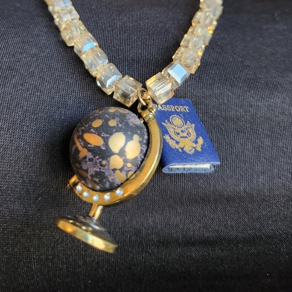 ✨️🌏Handcrafted Globe with Inset Crystals and Passport with Pages - Picture 4 of 16